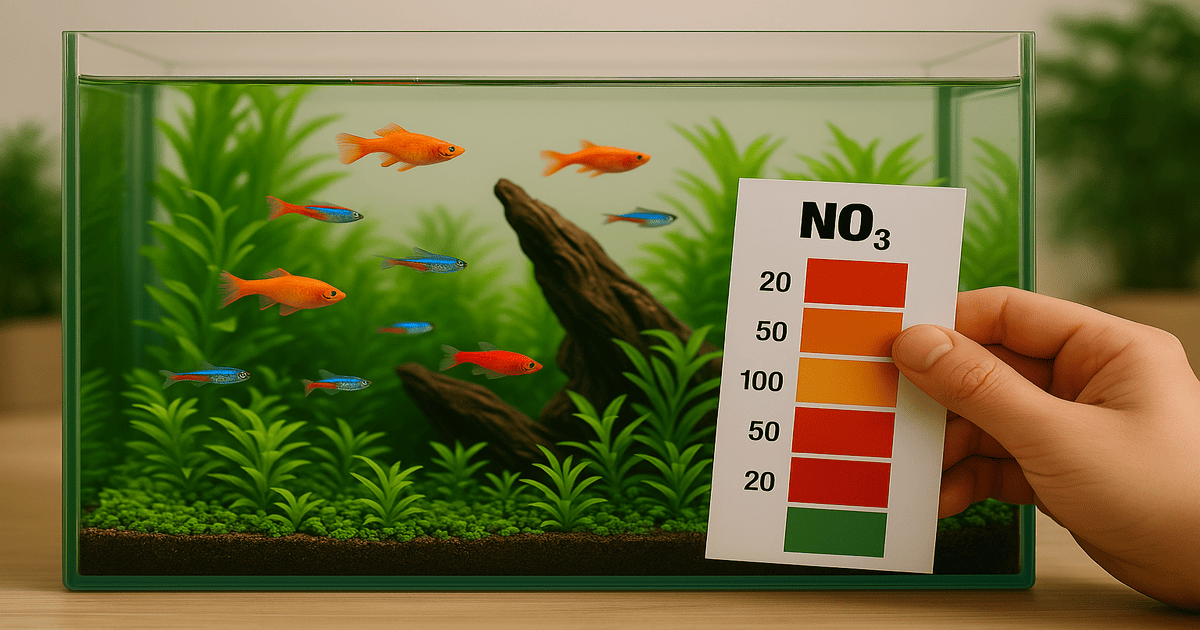 Aquarium avec test nitrates – pollution invisible de l’eau douce