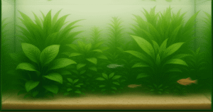 Aquarium planté avec des plantes d'eau douce comme anubias, vallisneria et hygrophila