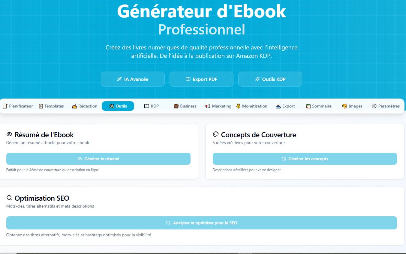 Capture 2 — rédaction IA chapitre par chapitre