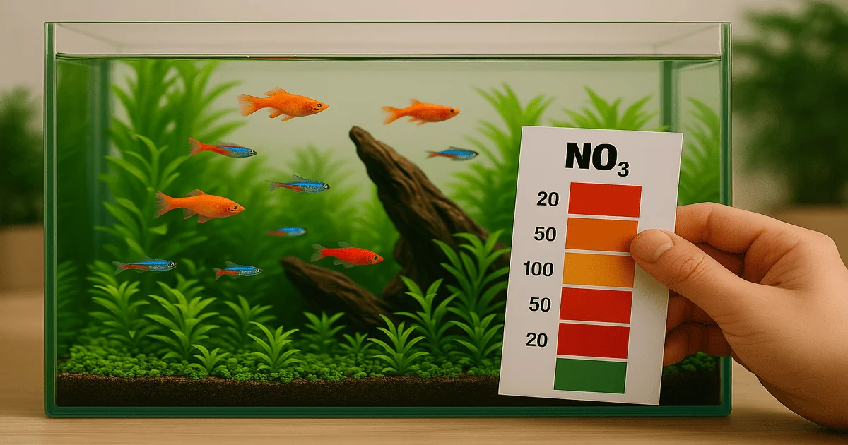 Aquarium avec test nitrates – pollution invisible de l’eau douce